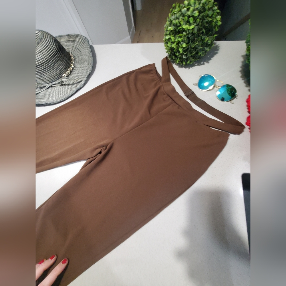 NWT STREETWEAR SOCIETY Beau pantalon long marron bootcut à jambes évasées - Picture 2 of 5